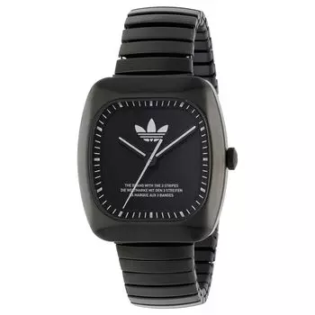 [Оригинальные часы Adidas] Retro Wave One RETRO WAVE ONE с черным циферблатом из нержавеющей стали и минеральным стеклом, кварцевые часы бренда AOSY24026 для мужчин [Товар]