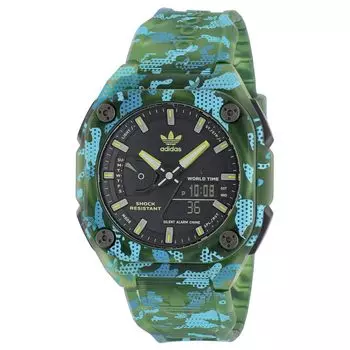 [Оригинальные образцы Adidas] CITY TECH TWO GRFX Navy Dial Resin Mineral Glass Quartz Watch Brand AOST24075 Men s [Товар]
