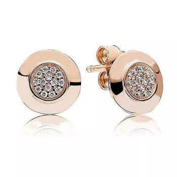 Оригинальные серьги-гвоздики Rose and Gloden PAN с кристаллами из стерлингового серебра 925 пробы для женщин, свадебный подарок, европейские ювелирные изделия