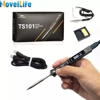 Оригинальный электрический паяльник TS101 с регулируемой температурой, USB портативная цифровая сварочная станция, 65 Вт, мини TS100, обновленная версия фиолетовый