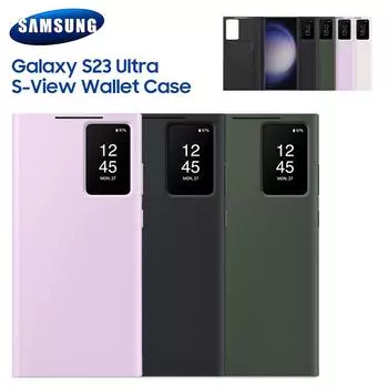 Оригинальный чехол-книжка-кошелек Samsung Smart View для Samsung Galaxy S23 Ultra SM-S918B S-View, чехол для телефона чёрный