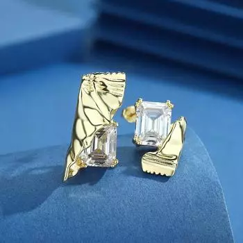 Оригинальный дизайн, асимметричные серьги Candy Tinfoil, игривые, забавные, модные, серьги из стерлингового серебра S925, серьги-гвоздики Ab для женщин 925 Silver