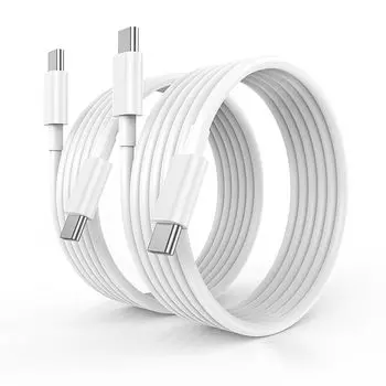 Оригинальный кабель USB C длиной 2 м. Набор из 2 совместимых с PD разъемов. Быстрая зарядка 60 Вт. USB-C и передача данных. Высокая прочность. Предотвращение отключения. Видеовыход не предусмотрен.