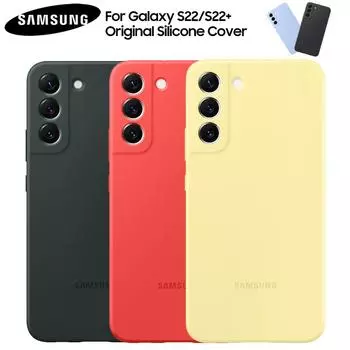 Оригинальный силиконовый чехол Samsung для Samsung Galaxy S22 S22 + S22 Plus, шелковистый, мягкий на ощупь силиконовый защитный чехол для телефона For Samsung S22 чёрный