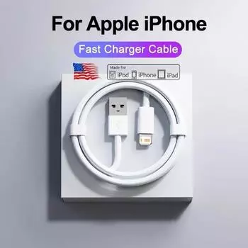 Оригинальный USB-кабель для Apple iPhone 13 12 11 Pro Max USB-кабель для быстрого зарядного устройства XR X XS 8 7 Plus SE зарядный провод, аксессуары 1M