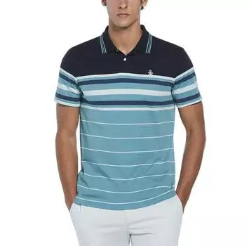 Original Penguin Cotton Interlock Stripe поло с короткими рукавами L