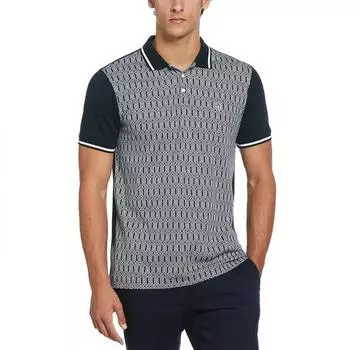Original Penguin Jacquard Front Interlock Geometric поло с короткими рукавами M