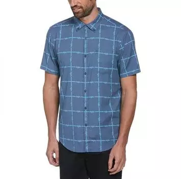 Original Penguin Tencel Aop Grid Logo рубашка с коротким рукавом S
