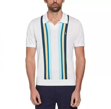 Original Penguin Text Vertical Stripe поло с короткими рукавами XL