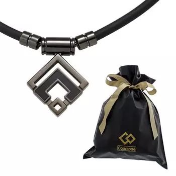 Original Present with Colantotte Magnetic Necklace ARAN Limited Gift Set [Colantotte Wrapping] (Gloss Black, M)