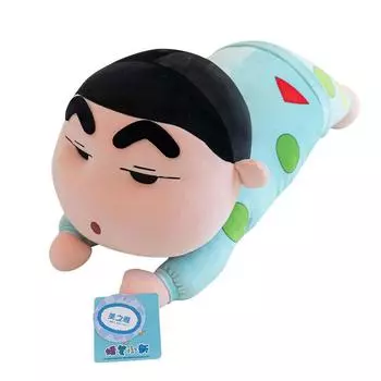 Оригинал с биркой Очень мягкие плюшевые игрушки Crayon Shin Chan Набивные аниме Shin Chan Спящая плюшевая игрушка Рождественские подарки 65cm синий