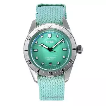 Oris Divers Sixty-Five Cotton Candy Green Dial Automatic 01-733-7771-4057-07-3-19-03S 100M Часы унисекс мятный зеленый