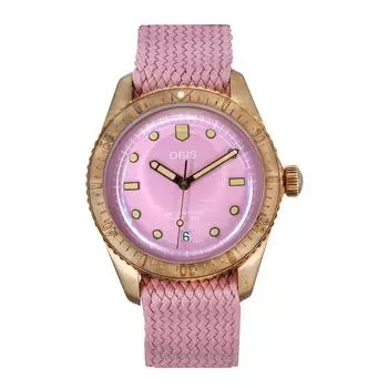 Oris Divers Sixty Five Cotton Candy Pink с розовым циферблатом, автоматические часы 01-733-7771-3158-07-3-19-04BRS 100M унисекс розовый