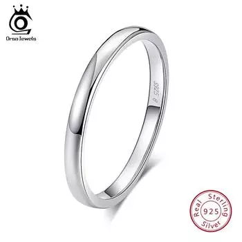 Orsa Jewels 100% настоящие серебряные кольца 925 пробы для женщин, простое классическое обручальное кольцо, модные женские оптовые ювелирные изделия Sr74 5