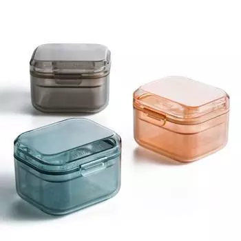 Orthodontic Retainer Denture Bath Box False Teeth Storage Box Dental Storage Case Teeth Braces Box коричневый