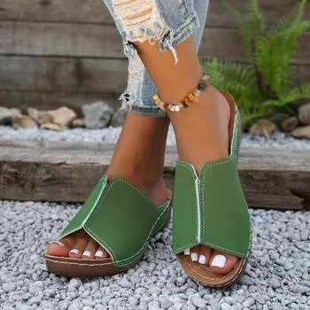 Ортопедические сандалии для женщин, Calzado Casual, cuero vintage, antideslizante, estilo vintage, Calidad, Novedades 2024 36 бежевый