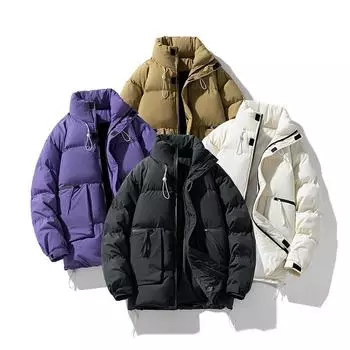 Осенне-зимнее новое корейское модное пальто из хлопка с воротником-стойкой для пары, свободное, теплое и утолщенное, красивое утепленное пальто из хлопка M