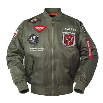Осенний топ Gunvarsity Air Force Pilot Baseball Flight Letterman College Army Tactic Jacket XS зелёный