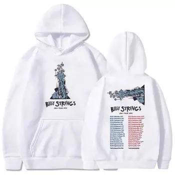 Осенний тур 2024 года Billy Strings Singer Hoodies Winter Fleece Women Unisex Streetwear Hip Hop Casual Graphic Sweatshirts XS белый