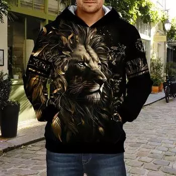 Осенняя новинка 3D Mysterious Chief Printed мужская тонкая толстовка с капюшоном Повседневная, удобная 3D цифровая печать толстовка мужская XS чёрный