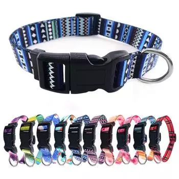 Ошейник и поводок для собак с цифровым принтом в богемном этническом стиле Collar S:1.5*40cm
