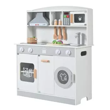 OSJ Play kitchen Игровой набор с посудой Белый свет, в комплекте, Ингредиенты, Овощи, Работа по дому, белый