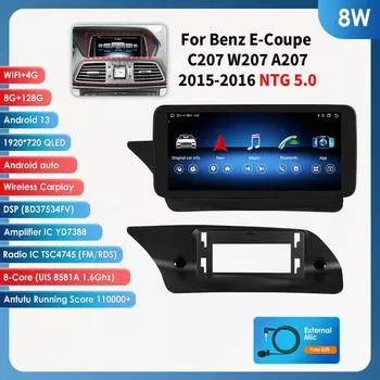 Ossuret 10.25 Android 13 Autoradio 2din Carplay для Mercedes Benz W212 E-Class E200 E230 E260 E300 S212 NTG 4.0 4.5 5.0 Интеллектуальное Мультимедиа Аудио 8W 8G 128G