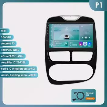 Ossuret Wireless Carplay 4G-LTE 2din Android Автомагнитола для Renault Clio 4 2012-2016 Автомобильный Мультимедиа Стерео Интеллектуальный Экран GPS Навигация Аудио Видео BT P1 4Core 1G 32G