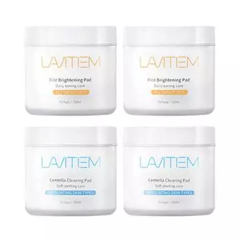 Осветляющие диски Labitem Rice + очищающие диски Centella, 4 шт., 150 мл