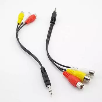От 3,5 до 3 Rca Женский 3RCA Женский 3,5 мм Штекер Разъем Мужской до 3 Rca Адаптер Кабельный разъем Удлинитель