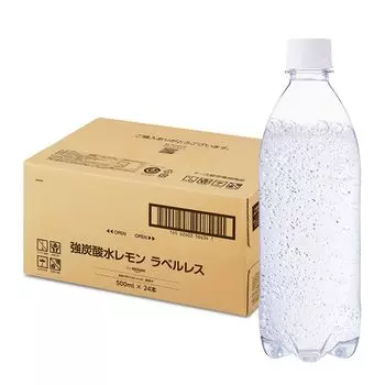 от Amazon Газированная вода с лимоном, без этикетки, 500 мл x 24 бутылки. Сильная газированная вода с содержанием ванадия, пластиковая бутылка 500 мл. (Смарт Базовый)