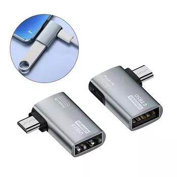 Otg кабель адаптер 4K 90 градусов левый угол питание Micro USB к USB Otg адаптер для ТВ планшета Fire TV Stick 4K