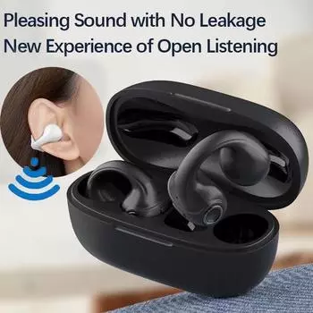 Открытые наушники с воздушной проводимостью, Bluetooth-наушники, безболезненное ношение, Bluetooth 5,3, зажим для ушей, беспроводные наушники-вкладыши с крючком, беспроводные наушники с микрофоном