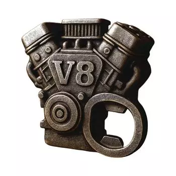 Открывалка для бутылок в виде двигателя V8, Ретро механическая панк-открывалка для пивных бутылок, Уникальная металлическая открывалка ручной работы в виде двигателя, Подарок для автолюбителей, Механиков One Size