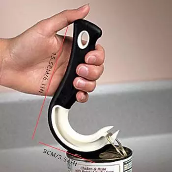 Открывалка для консервных банок Easy-Grip Hook — прочный пластик, идеально подходит для использования дома и в ресторане, идеальный аксессуар для рождественской вечеринки чёрный