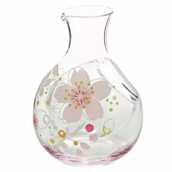 Otsuka Glass Light Sakura Glass Carafe 47P112 Transparent Diameter x Width x Height Approx. 3.8 9.4 12.5cm