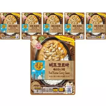 Ottogi Oz Kitchen Beef Korma Curry, 180g, 6 pieces, Korean convenience food