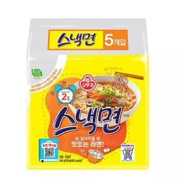 Ottogi snack noodles, 5 pieces