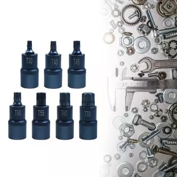 Отвертка Torx Bits 1/2inch Socket Bit Adapter T30 T40 T45 T50 T55 T60 T70 Torx Socket Adapter Tool For Ratchet Wrench T45