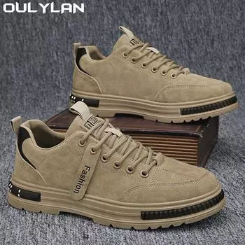 Oulylan Four Seasons Sulfide Shoes Мужская прогулочная спортивная обувь на плоской подошве Универсальная мужская обувь Новая мужская повседневная спортивная обувь 41 чёрный