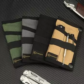 Ourdoor Edc Tool Холст Сумка для хранения Портативная многофункциональная мини-сумка с держателем для карт Нож-ручка зелёный