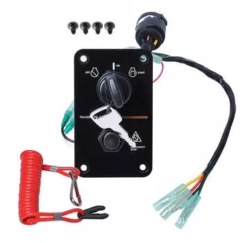 Outboard Single Engine Key Switch Assembly Panel Fits 704-82570-12-00