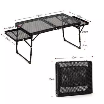Outdoor Camping Folding Table Picnic Table Foldable Beach Mesh Top Table Camping for Picnic Travel