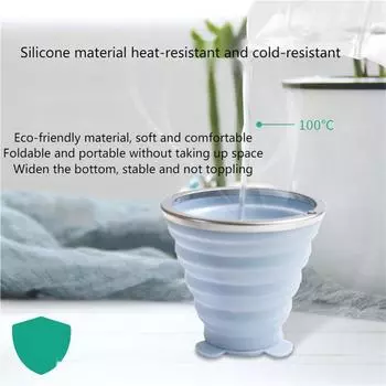 Outdoor Cup Foldable Preferred Material 9 Colors. Household Daily Necessities Folding Cup Ultra-thin Cover Small And Portable 270ml небесно-голубой