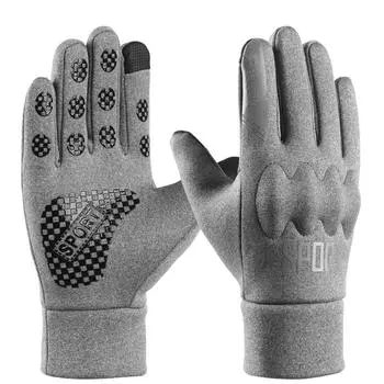 Outdoor Cycling Gloves for Men s Windproof Cold Proof Waterproof Plus Sued Fabric Anti Slip Touch Screen Protective Case Warm Winter Gloves one size