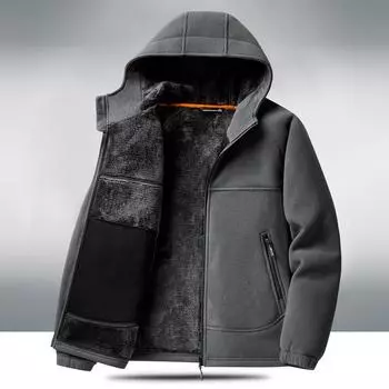 Outdoor Fleece Men s Polar Fleece Warm Jacket In Autumn and Winter Leisure Sports Collar Coat Thin Velvet Coat M