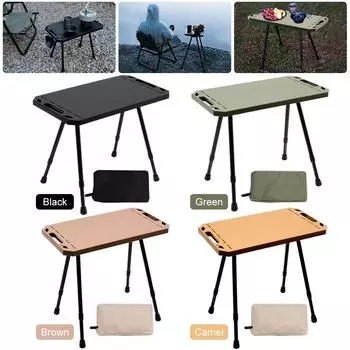 Outdoor Folding Camping Table Adjustable Height Beach Table Aluminium Alloy Tactical Table for Indoor Picnic Hiking
