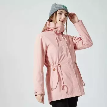 Outdoor Hardshell Women s Three-in-one Two-piece Set Thickened Multi-mouth Bag In The Long Women s Coat Warm Climbing Clothing Women S