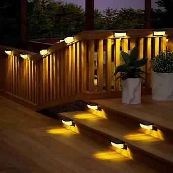 Outdoor LED Solar Wall Lights Waterproof Garden Decoration Solar Powered Light Villa Balcony Fence Stairs Porch Sunlight Lamp 1pcs lamp