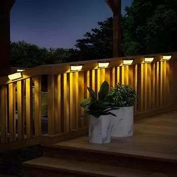 Outdoor LED Solar Wall Lights Waterproof Garden Decoration Solar Powered Light Villa Balcony Fence Stairs Porch Sunlight Lamp 1pcs lamp